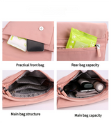 Gray Compact Nylon Crossbody Shoulder Bag - Stylish and Lightweight Sling Purse - 45-Degree Angle
