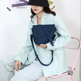 Apricot Compact Nylon Crossbody Shoulder Bag - Stylish and Lightweight Sling Purse - Side View