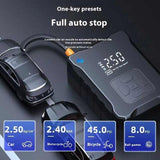 SF007 Digital Tire Inflator with LED Display and Multiple Nozzles - Compact and Powerful(Three-purpose lithium battery) - Top-Down View