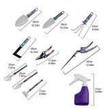 YL/L10 Green 10-Piece Floral Gardening Tool Set with Carrying Case - Durable and Stylish - 45-Degree Angle
