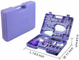 YL/Z05 Purple 5-Piece Compact Gardening Tool Set with Durable Case - Essential for Home Gardens - Top-Down View