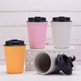 White 350ml Wheat Straw Double-Layer Coffee Cup - Eco-Friendly and Lightweight - Side View