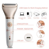 Elegant Rechargeable Electric Lady Shaver with Replaceable Head - Portable Grooming Solution - Front View