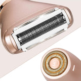 Elegant Rechargeable Electric Lady Shaver with Replaceable Head - Portable Grooming Solution - Side View