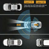 1080P Dual Dash Cam with Night Vision and G-Sensor - Motion Detection and Loop Recording - Side View