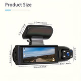 1080P Dual Dash Cam with Night Vision and G-Sensor - Motion Detection and Loop Recording - 45-Degree Angle