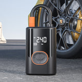 Wireless & Wired Portable Air Pump with Power Bank and SOS Light - 100W Tire Inflator - Front View