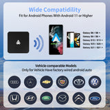Car Wireless Android Auto Adapter - Transform Wired to Wireless, Bluetooth 5.0 & 5G WiFi - Front View
