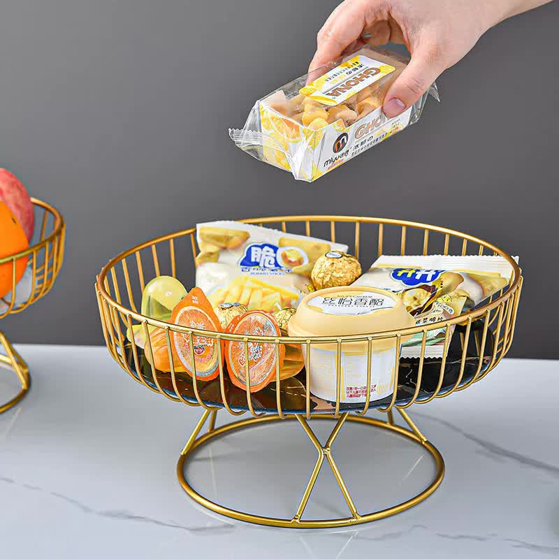 Elegant Iron Art Glass Serving Tray(White Glass) ??Round Design with Gold Finish