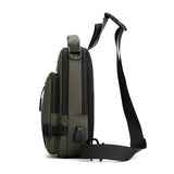 Blue Compact Multi-Function Nylon Chest Bag - Stylish and Practical - Top-Down View