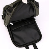 Black Compact Multi-Function Nylon Chest Bag - Stylish and Practical - 45-Degree Angle