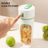 Blue Portable USB Rechargeable Juicer Bottle - 2-in-1 Blender and Drink Cup, 480mL - Front View