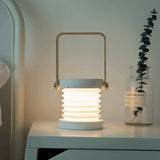 Red Transformable Lantern Desk Lamp with USB Rechargeable Battery - Touch Control, 3 Brightness Levels, 0.3W - Side View