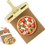 Non-Stick Flexible Pizza Peel with Handle - Perfect for Baking and Serving, 12 inches 52.5cm*35cm - Front View