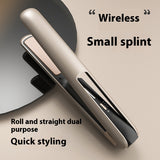 Starry  Gray Wireless USB Charging Hair Straighteners Volume Straight Two-in-one - Top-Down View