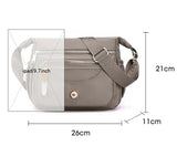 Wine Red Nylon Crossbody Bag with Multiple Compartments - Compact and Stylish Design - Top-Down View