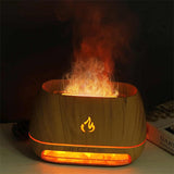 White Himalayan Salt Flame Aroma Diffuser - 250ml Ultrasonic Humidifier with 7-Color LED Light for Relaxation and Decor - Top-Down View