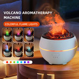 Volcanic Flame Aroma Diffuser (Black Crack Style)- 360ml Ultrasonic Humidifier with 7-Color LED Light and Adjustable Mist for Home and Office - Front View