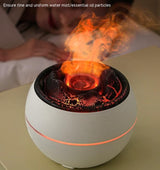 Volcanic Flame Aroma Diffuser (White Ordinary Style)- 360ml Ultrasonic Humidifier with 7-Color LED Light and Adjustable Mist for Home and Office - Top-Down View