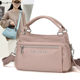 Blue Waterproof Nylon Crossbody Bag - Lightweight and Adjustable Strap Shoulder Bag for Women - Top-Down View