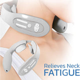 Gray 12-Level Intelligent Neck Massager with Heating Function - Pain Relief and Relaxation - 45-Degree Angle