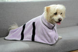 2PCS/XS Size Green Soft and Absorbent Dog Bathrobe Towel - Cozy Pet Drying Wrap for Small to Medium Dogs - Top-Down View