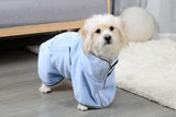 2PCS/M Size Green Soft and Absorbent Dog Bathrobe Towel - Cozy Pet Drying Wrap for Small to Medium Dogs - Front View