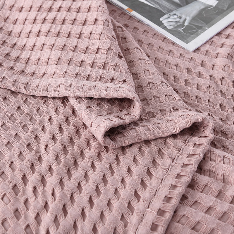 Cotton Waffle Blanket - Air Conditioning Blanket/Throw/Summer Quilt, 100*152cm,Khaki