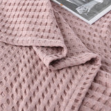 Cotton Waffle Blanket - Air Conditioning Blanket/Throw/Summer Quilt, 100*152cm,Khaki - Top-Down View