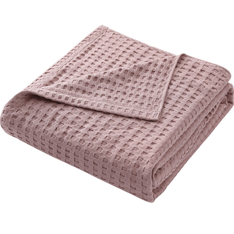 Cotton Waffle Blanket - Air Conditioning Blanket/Throw/Summer Quilt, 100*152cm,Khaki