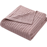 Cotton Waffle Blanket - Air Conditioning Blanket/Throw/Summer Quilt, 100*152cm,Khaki - 45-Degree Angle