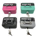 2PCS/Black Mini Lockable Cash Box with Handle - Secure Money Storage Box
