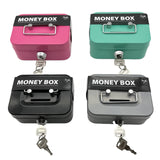 2PCS/Pink Mini Lockable Cash Box with Handle - Secure Money Storage Box - Side View