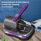 Purple Handheld Dust Mite Vacuum Cleaner - Cordless, High Suction Power, USB Rechargeable - Front View