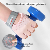 Blue/S Size Women's Non-Slip Breathable Sports Gloves - Lightweight and Shock-Resistant Fitness Gloves - Front View