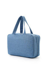 Black Multipurpose Portable Travel Toiletry Bag - Waterproof Cosmetic Organizer with Zipper - Side View