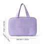 Purple Multipurpose Portable Travel Toiletry Bag - Waterproof Cosmetic Organizer with Zipper