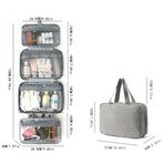 Purple Multipurpose Portable Travel Toiletry Bag - Waterproof Cosmetic Organizer with Zipper