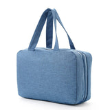 Blue Multipurpose Portable Travel Toiletry Bag - Waterproof Cosmetic Organizer with Zipper