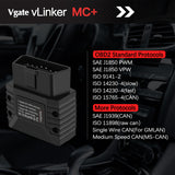 (Bluetooth 3.0 version) Vgate vLinker MC+ Bluetooth OBD2 Diagnostic Scanner - Supports Multiple Car Models & Advanced Protocols, Compatible with Android and iOS - 45-Degree Angle