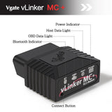(Bluetooth 4.0 version) Vgate vLinker MC+ Bluetooth OBD2 Diagnostic Scanner - Supports Multiple Car Models & Advanced Protocols, Compatible with Android and iOS - Front View