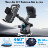 ML-239 Adjustable Car Phone Holder - Universal Suction Mount for Dashboard & Windscreen - Side View