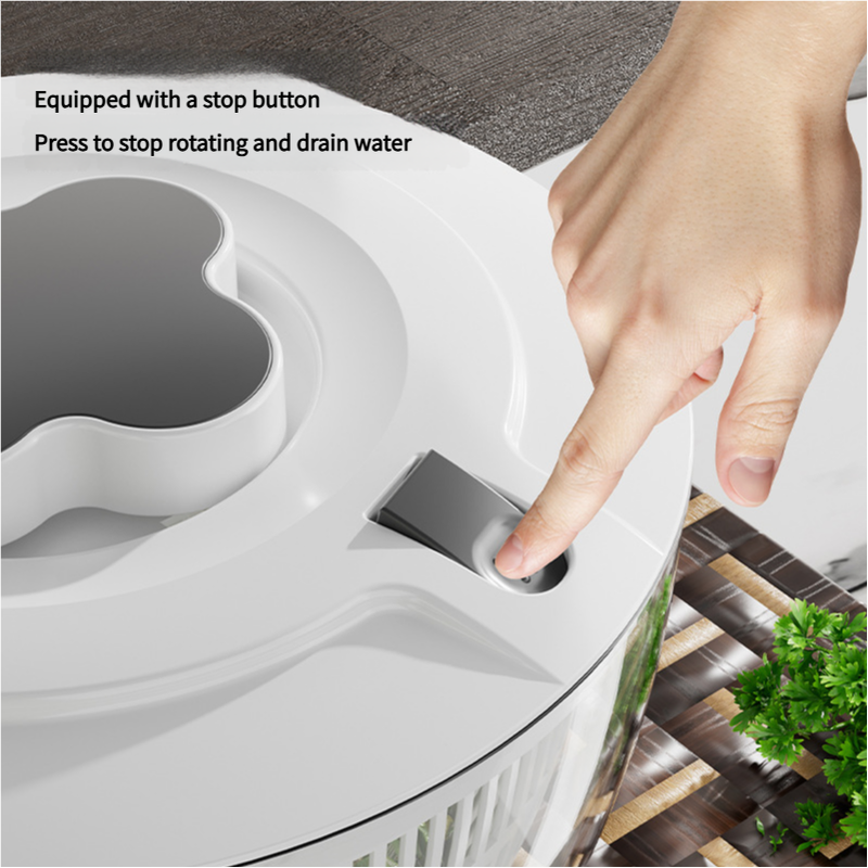 Transparent Black Manual Salad Spinner with Pressurized System - Efficient & Quick Vegetables Drying, Multiple Color Options