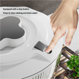 Transparent Black Manual Salad Spinner with Pressurized System - Efficient & Quick Vegetables Drying, Multiple Color Options - Front View