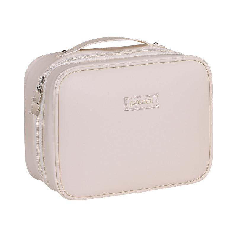 Brown Premium 5-in-1 Multifunctional PU Cosmetic Bag - Spacious Travel Organizer for Makeup, Toiletries, and Cosmetics