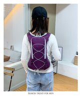 Purple Outdoor Sports Hydration Backpack for Running, Hiking, and Cycling - Lightweight and Waterproof - 45-Degree Angle