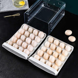 Clear Egg Storage Box with Two Layers - Space-Saving Design for 40 Eggs - Top-Down View