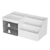 White Drawer-Style Cosmetic Organizer – Multifunctional Jewelry Storage Box for Desk - Minimalist Desk Organizer for Students - 45-Degree Angle
