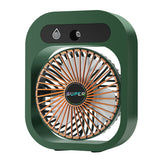 Portable USB Rechargeable Misting Fan ??Compact Personal Fan with Cooling Spray - Green Colors