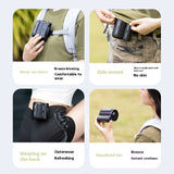 Black Outdoor Waist Fan - Portable Wearable Fan for Hands-Free Cooling - 45-Degree Angle